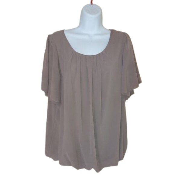 Beige Blouse Blousy Top Size 3X - Picture 1 of 3